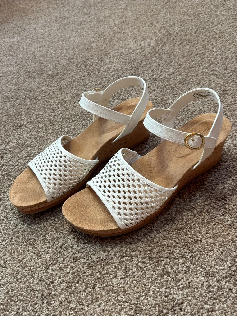 Women’s White Woven Ankle-Strap Sandals